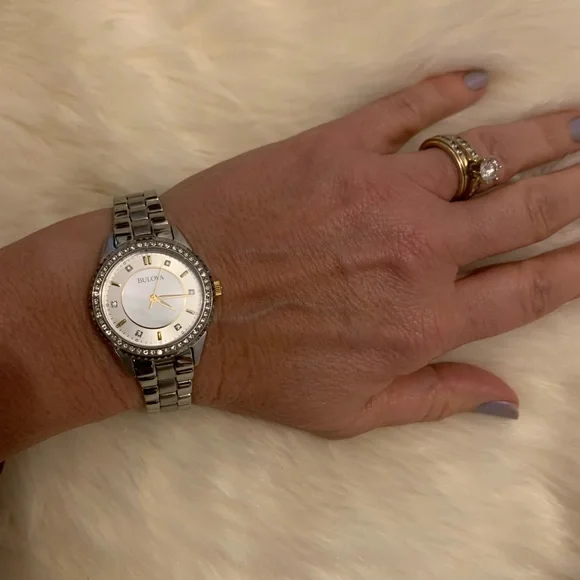 BULOVA Stainless Steel WATCH Crystal Bezel Box Authentic  display picture 1